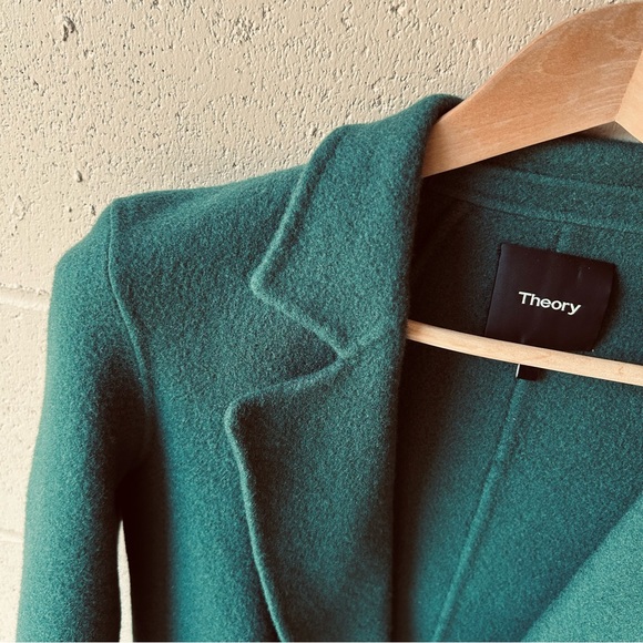 Theory Open Front Double Face Cashmere Wool Blend Jacket Coat - Picture 15 of 16